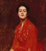 William Merritt Chase Study of a Girl in Japanese Dress oil